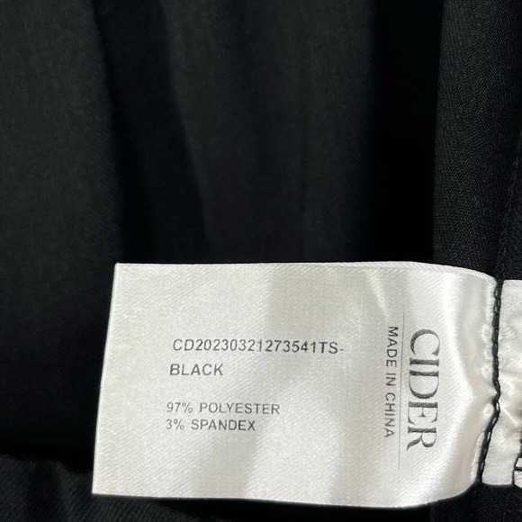 Cider Pants Women's Sz 1XL Black High-Rise Cropped Wide Leg Elastic Waist - Picture 12 of 13